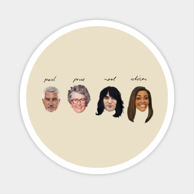 The Great British Bake Off - The Hosts - Hand-Drawn *Updated* Magnet by yawncompany